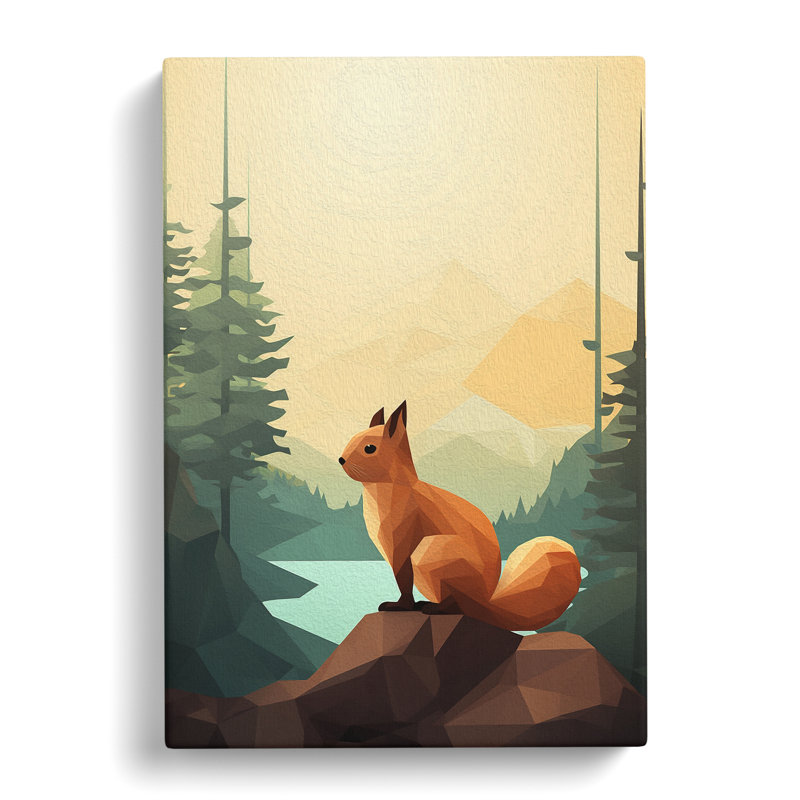 Squirrel Minimalism - Wrapped Canvas, 60cm H x 40cm W x 3cm D