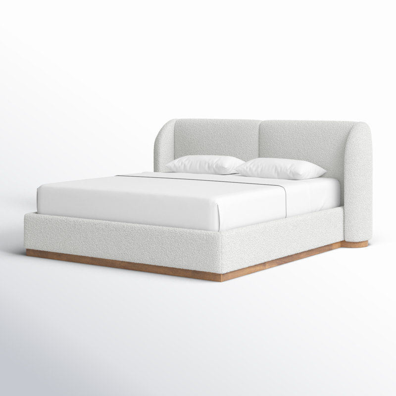 Lit en tissu Earley Boucle, Très grand