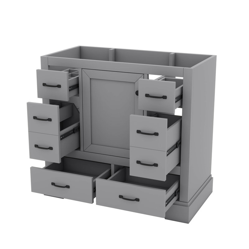 Tablette réglable pour meuble-lavabo moderne 36 po, Gris