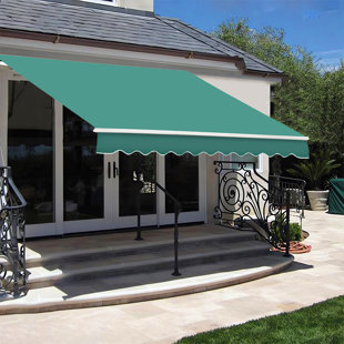 Buildingsup 8'' W x 4.9'' D Polyester Cover Retractable Patio Awning