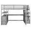 Lit mezzanine double avec bureau, tablettes et escalier
