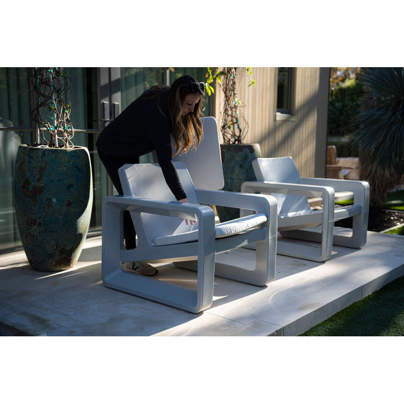 Deck Outdoor Lounge Chair, Concrete Gray