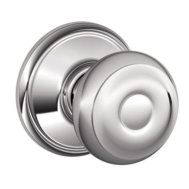 Georgian Passage Knob Hall and Closet Lock, Bright Chrome