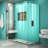 Unidoor Plus 46.5" W x 34.375" D x 72" H Frameless Pivot Rectangle Shower Enclosure with Fixed Panel-938552242