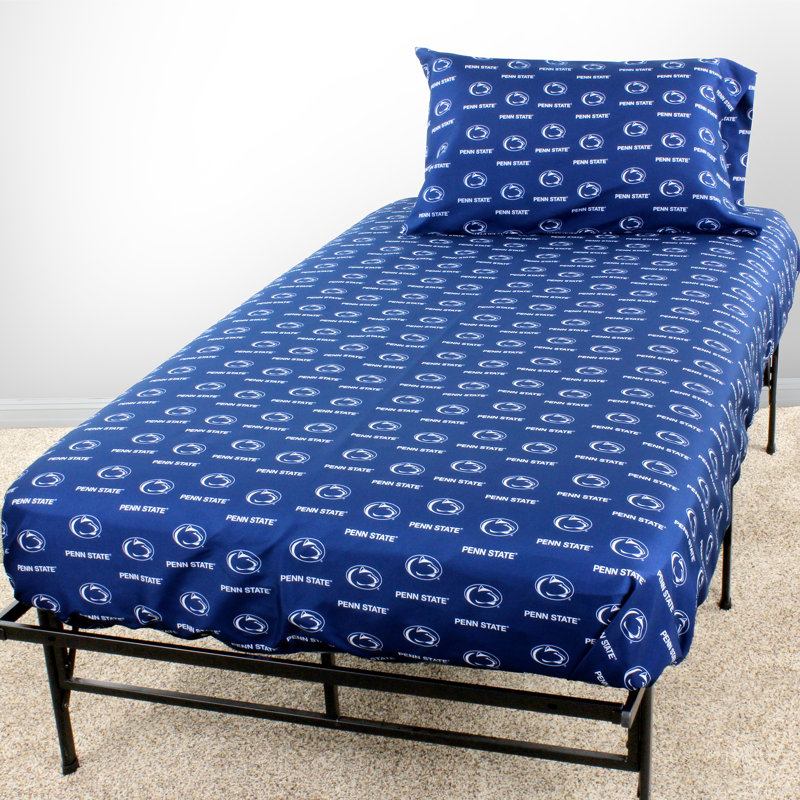 NCAA Sheet Set, Twin Sheet Set + Fitted Sheet + Pillowcase, Penn State