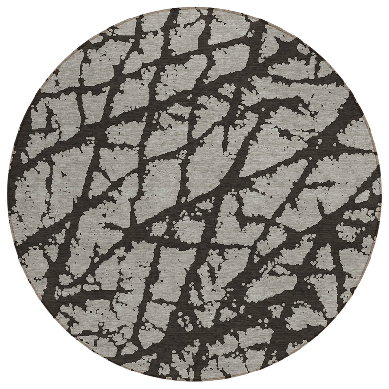 Tapis intérieur / extérieur Kyrie avec envers antidérapant, Rond 8 pi