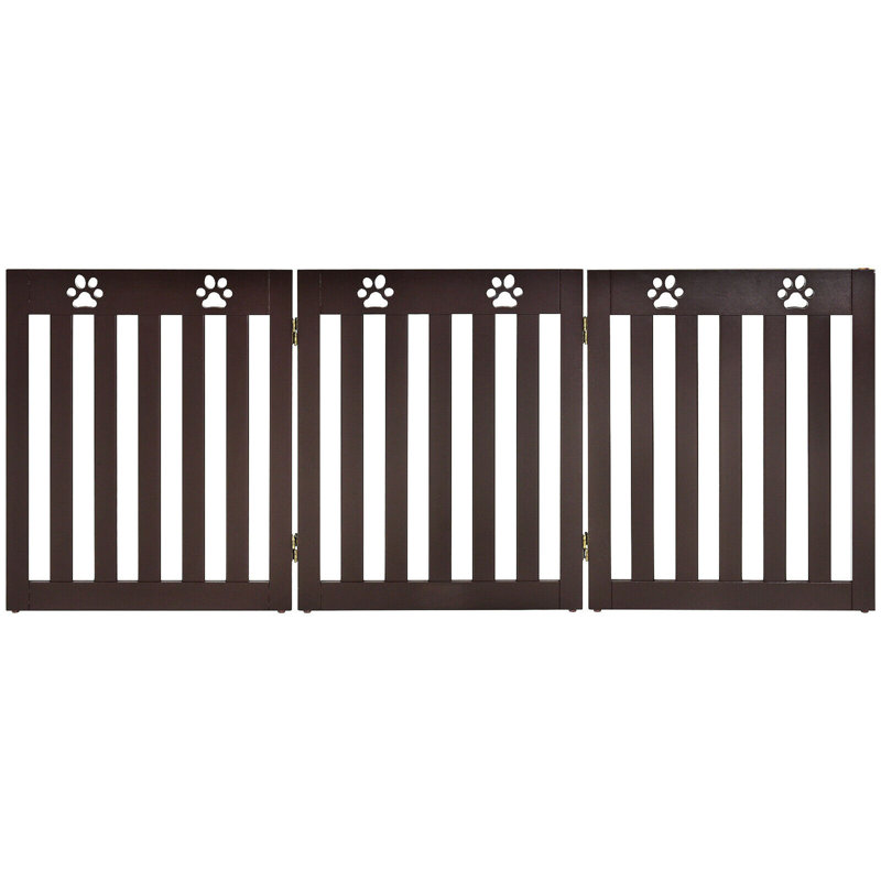 Barrière pour animaux autoportante Tucker Murphy ™, H 24 po x l 59,5 po x P 0,5 po, Espresso