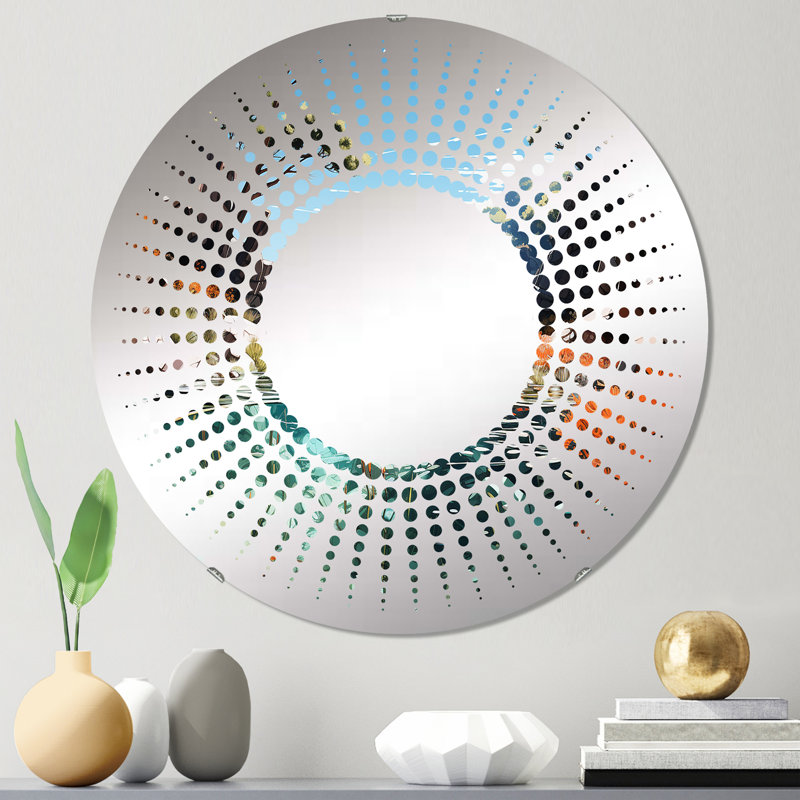 Miroir Starburst, H 23,6 po x l 23,6 po, Corail et anémone