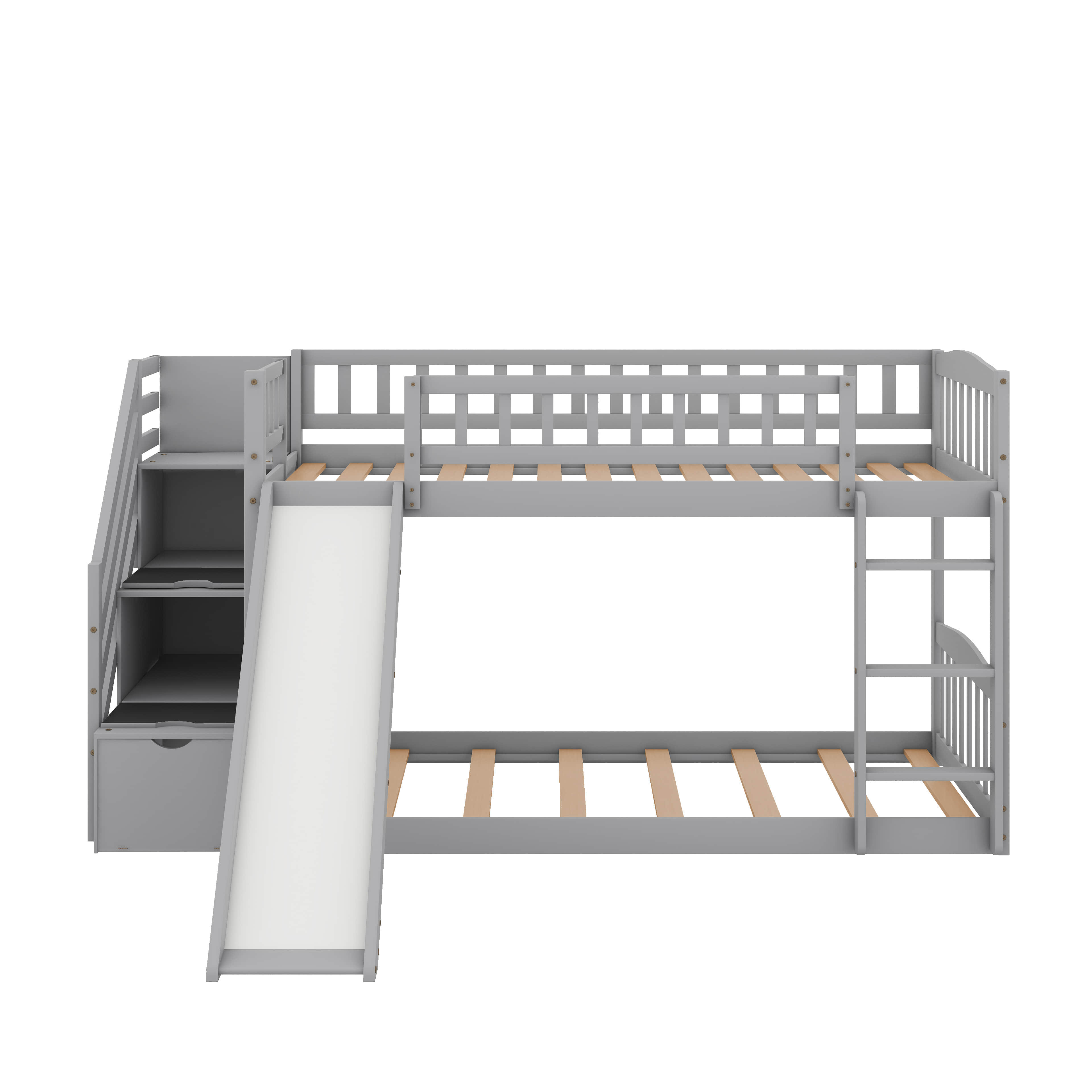 Harriet Bee Twin Over Twin Bunk Bed With Slide | Wayfair