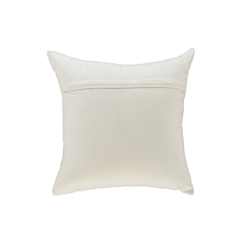 Coussin décoratif 18 "en coton blanc et vert Merry Christmas