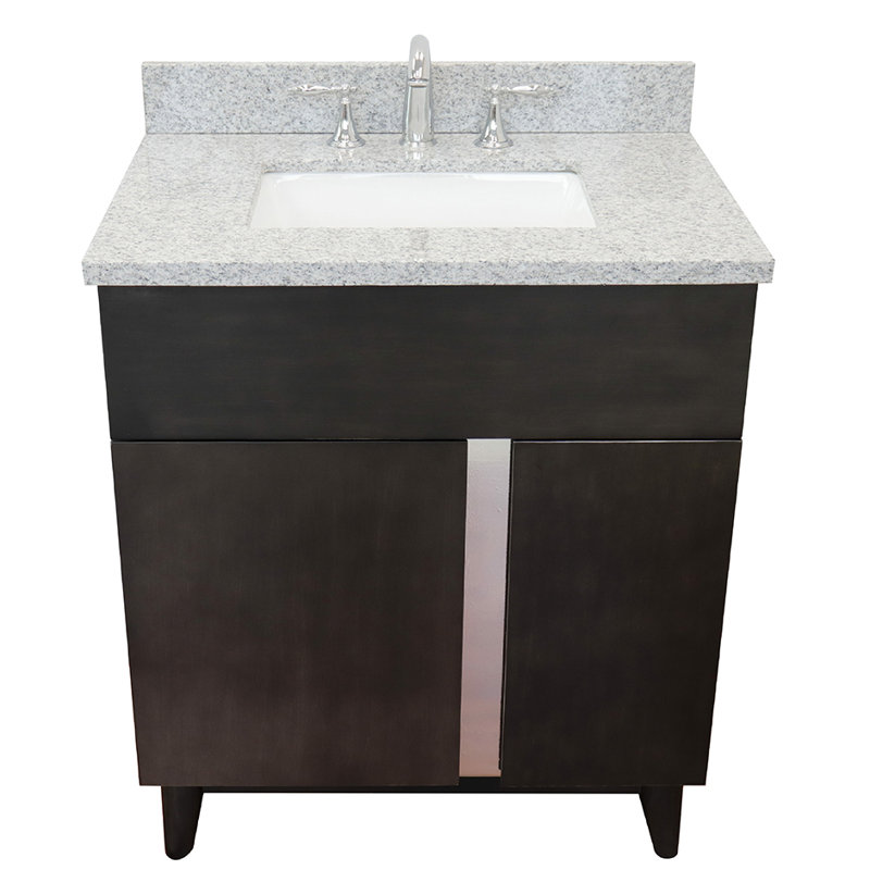 Galvin 31'' Single Bathroom Vanity with Top, Gray Granite