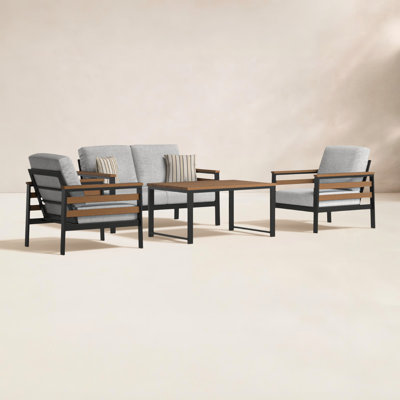 Townsend 4 - Person Outdoor Seating Group with Sunbrella Cushions by Birch Lane