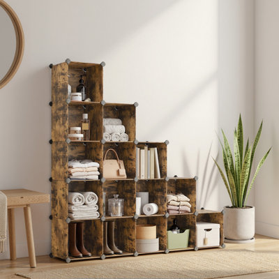 16-Cube Storage Organizer, Plastic Storage Shelf For Closet, Bedroom Living Room