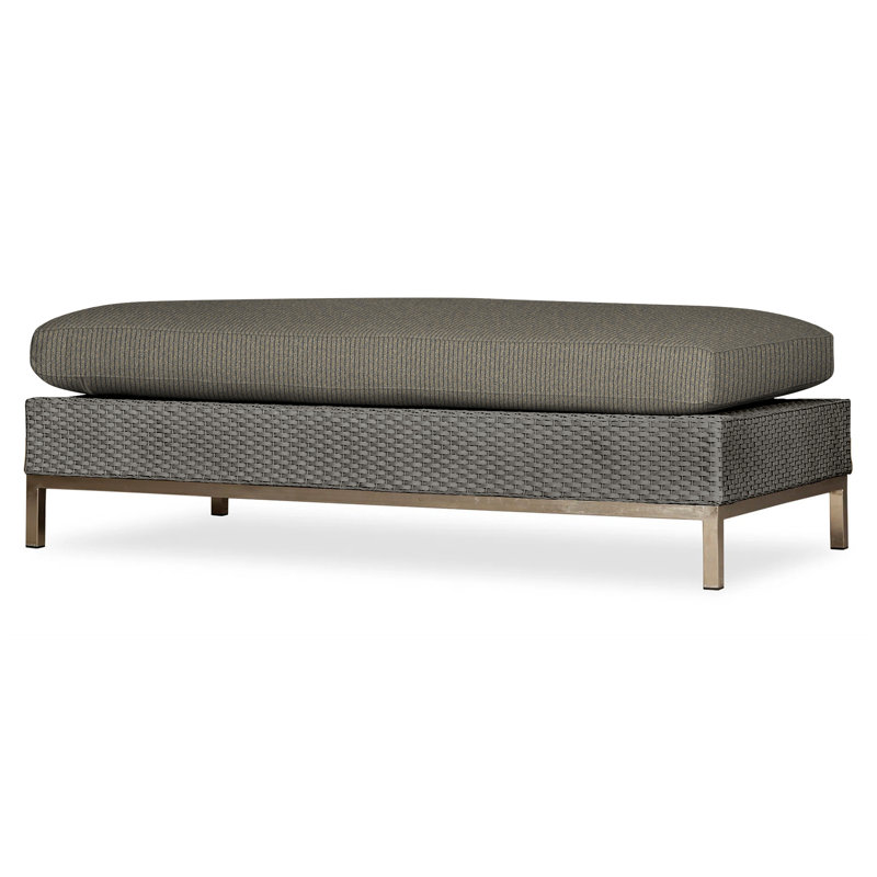 Elements Outdoor Ottoman, Pewter, Demo Oatmeal