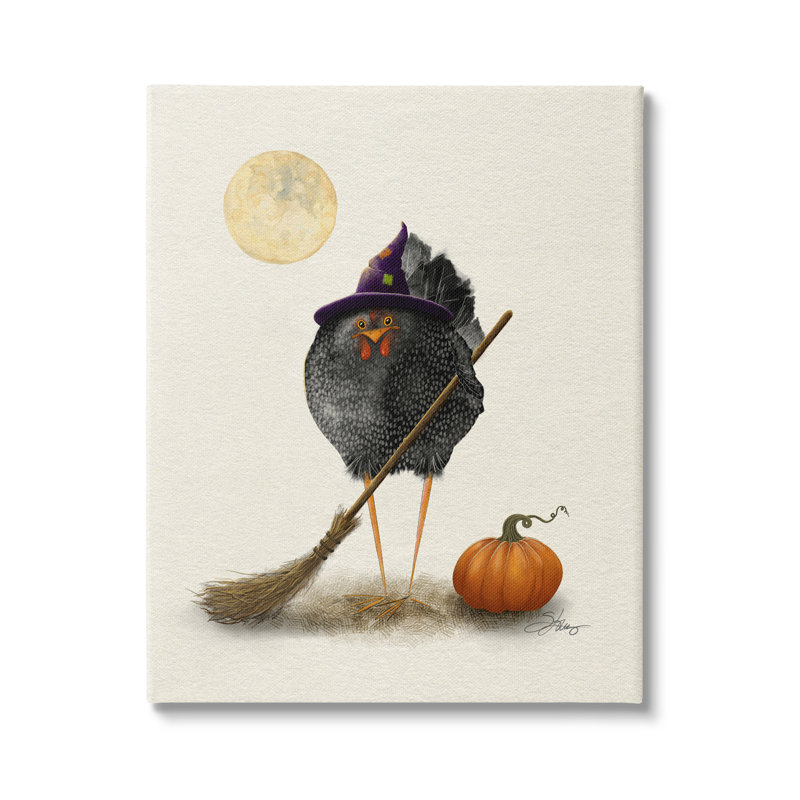 Halloween, oiseau noir, sorcière sur toile, impression, H 20 po x l 16 po x P 1,5 po