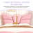 Full Size Upholstered PU Leather Bed Frame, With Butterfly Shaped Headboard And Footboard, Platform Bed Frame With Gold Metal Decorations, No Box Spring Needed, Light Pink-1406627858-1406627857