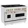 ZLINE Autograph Edition 48 in. Legacy Dual Fuel Range in Satin Steel w/ Accents