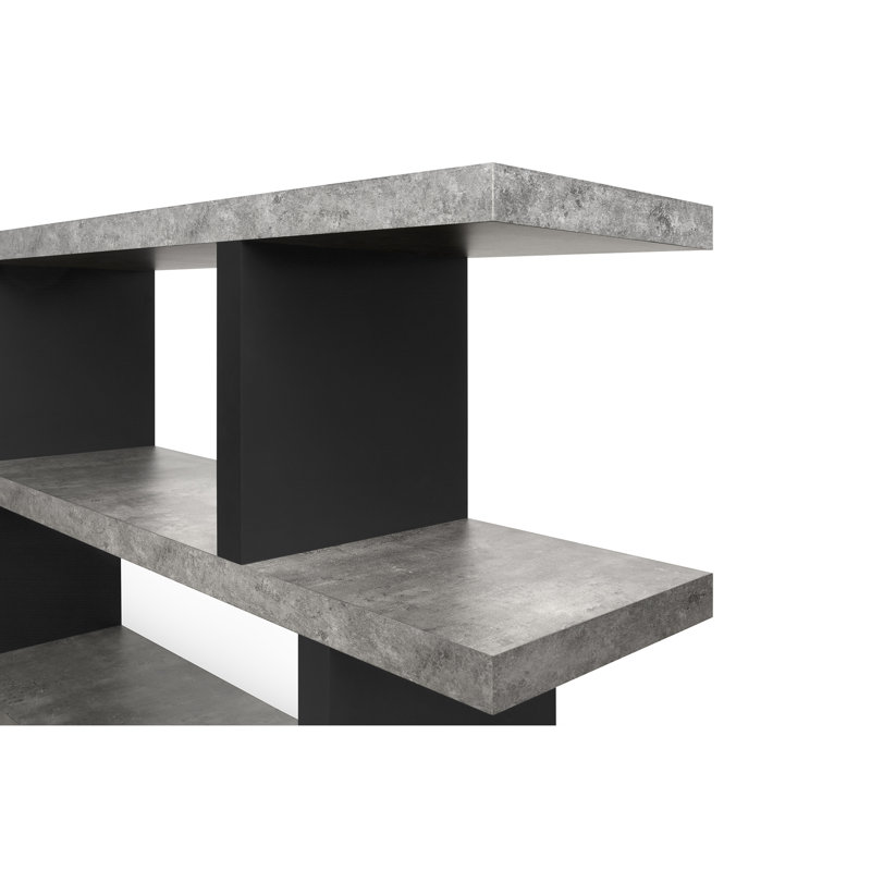 Rosellar Bookcase, Concrete/Pure Black