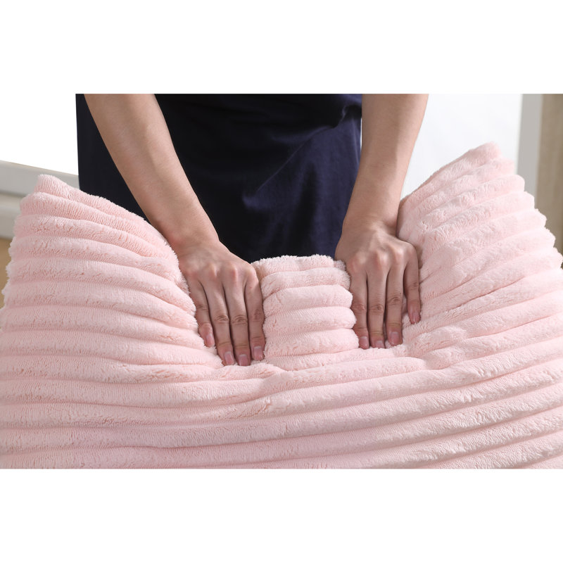 Canapé avec 2 coussins décoratifs et un repose-pieds, Canapé Comfy Sofa, Velours côtelé rose, 33.55" H x 55.46" W x 43.91" D