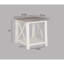Table basse rectangulaire blanche et brun 3 et tables de bout carrées 3 - Mobilier de salon moderne