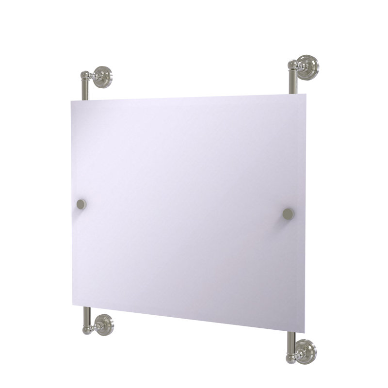 Marchmont Wall Mirror, Satin Nickel, 28.3" H x 26" W