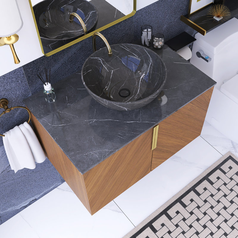 Meuble-lavabo flottant mural moderne de 30 pouces