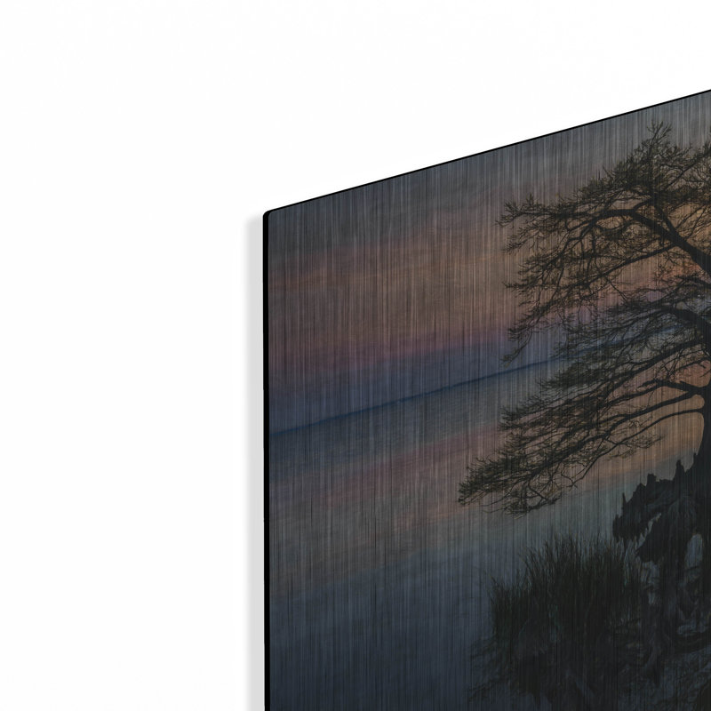 «Dusk on Currituck Sound Oil Paint» par Rick Berk, art mural en métal, H 16 po x l 24 po