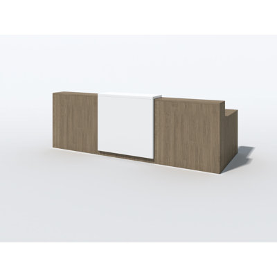 2 Person Rectangle Synthetic Laminate Reception Desk