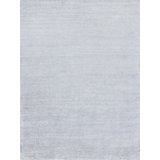 Rectangle Plush Solid Color Hand-Knotted Flatweave Wool Area Rug in Chrome