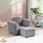 Recliner Chair, Kids Upholstered Couch With Ottoman
