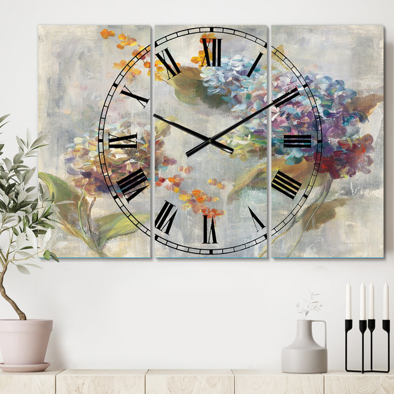 Hortensia d'automne - Horloge murale traditionnelle