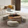 Espedita Modern Round Lift-Top Coffee Table Set with Storage & 3 Ottomans, Pre-Assembly
