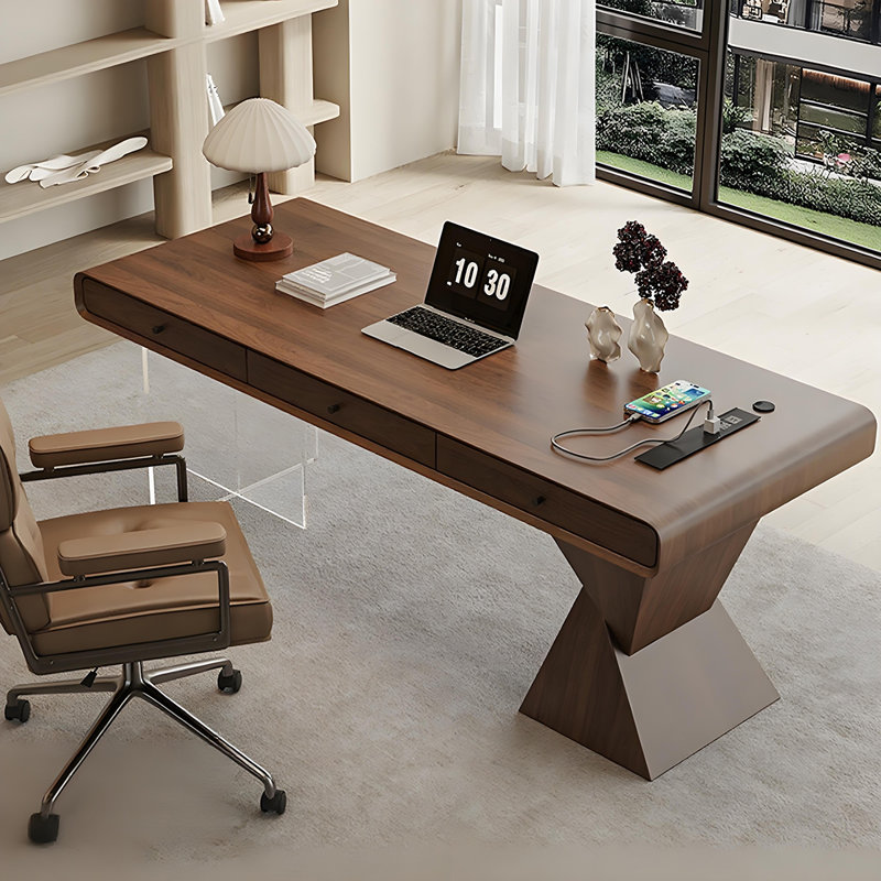 Bureau rectangulaire moderne 55,12 po brun, H 29,53 po x l 55,12 po x P 27,56 po