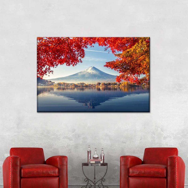 «Fuji Mountain Mount Fuji Autumn», reproduction sur toile, 34" H x 51" W x 1.25" D