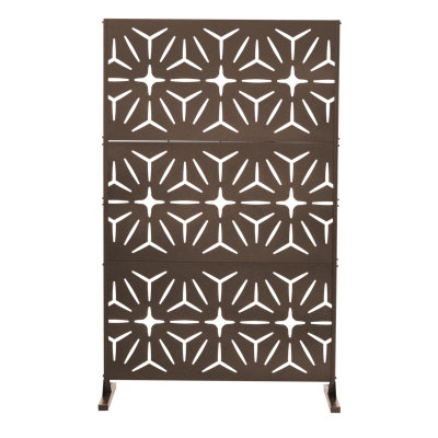Outdoor Privacy Screen 3-Panel Freestanding, Decorative Room Divider by EASCOM