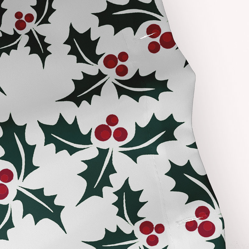 Holly Bush Shower Curtain, Christmas Green
