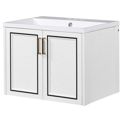 Meuble-lavabo mural 24 po avec lavabo en céramique