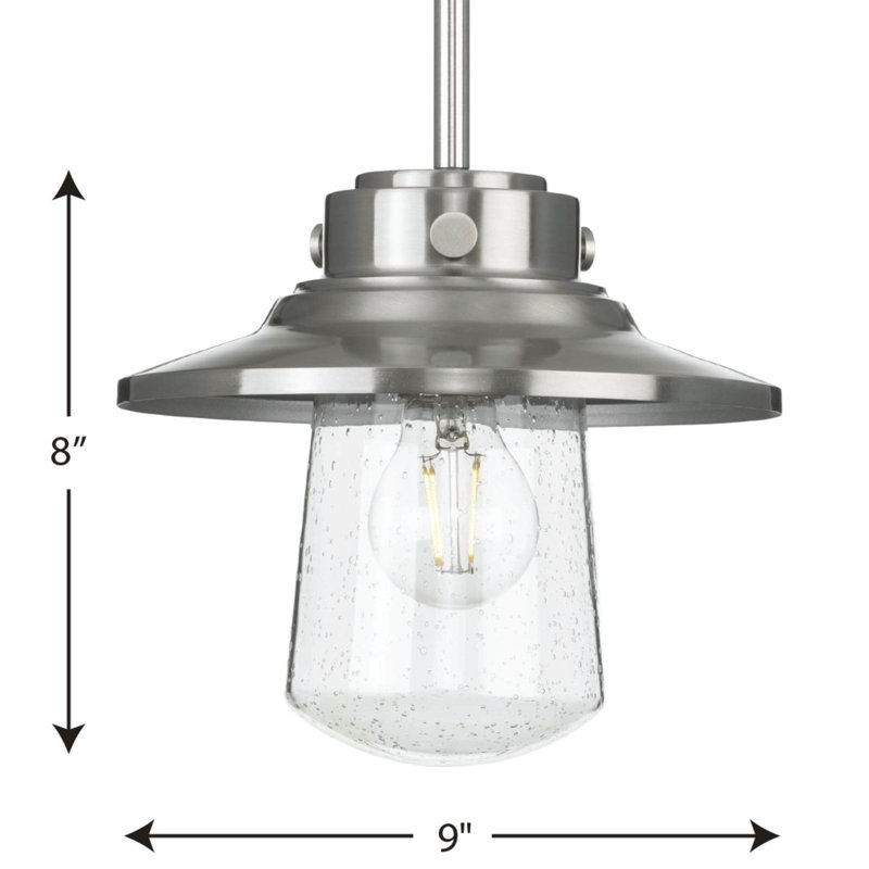 Luminaire suspendu en pot 1 lumière Frampton, Acier inoxydable