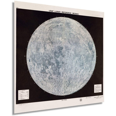 " 1966 Lunar Moon Map Poster "