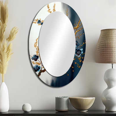 Miroir mural ovale Blue Cherry Blossom