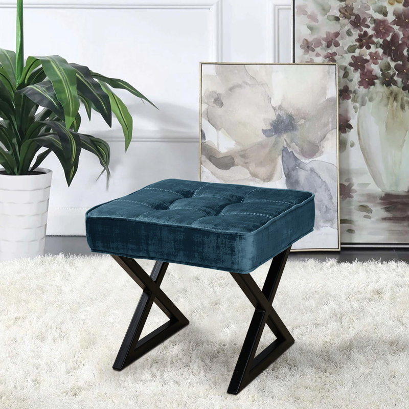 Repose-pieds standard large de 18 po Kadra, Bleu majolique