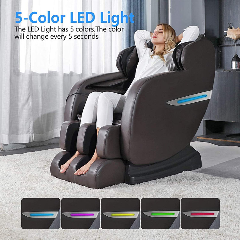 Fauteuil de massage en faux cuir, Similicuir brun