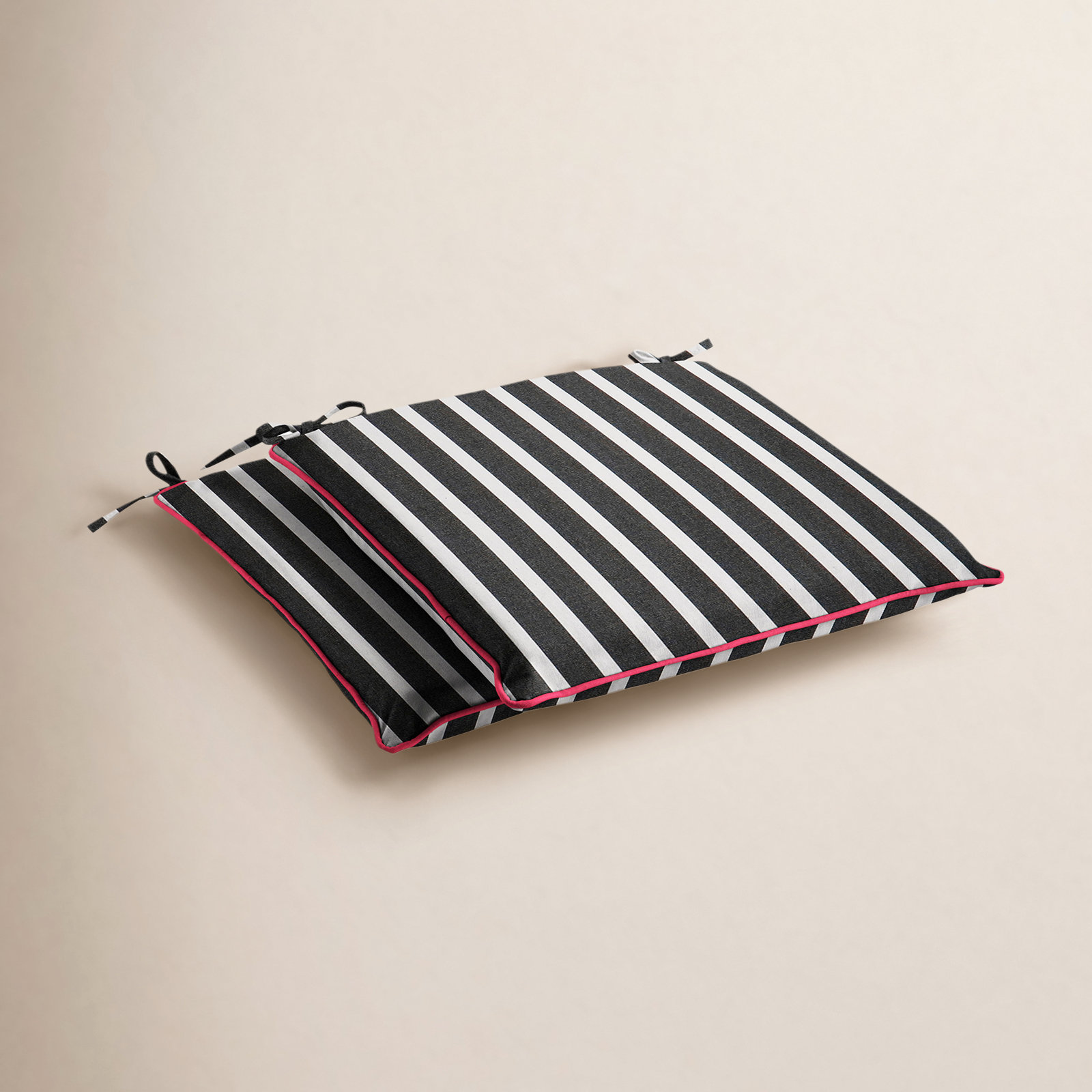 Sunbrella Striped Outdoor Dining Chair, 2" H x 20" W x 20" D, Black/Pink