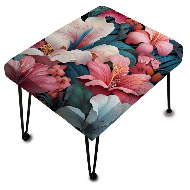 Tropical Mirage Tropical Pattern - Tropical Rectangle Ottoman