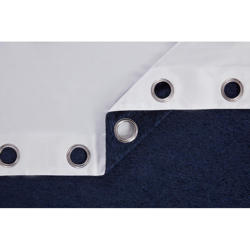 Fraleigh Room Darkening Sliding Panel Pair, 182.88 W x 167.64 D cm, Navy