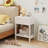 Modern Wave Nightstand with Dual Storage and Solid Wood Frame