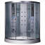 Douche à vapeur ronde encadrée H 88,6 po x l 59 po Platinum