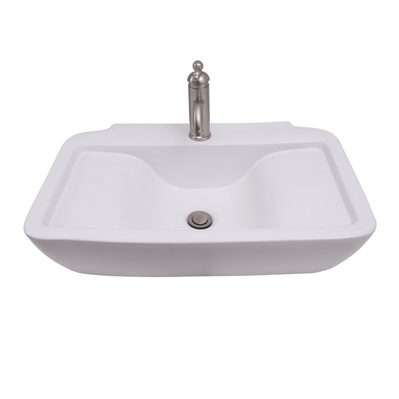 Lavabo de salle de bain mural en porcelaine vitrifiée 26 po.