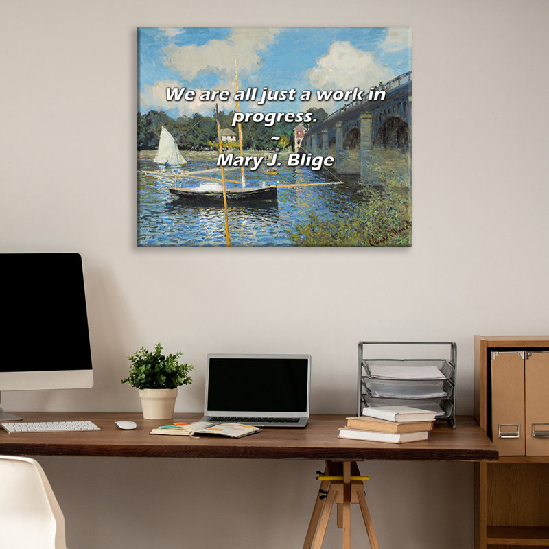 Artsy Quote "We are all just a work in progress." By Mary J. Blige Gallery Wrapped Canvas, 17" H x 24" W