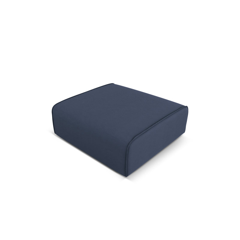 Calme Jardin Upholstered Outdoor Ottoman, Dark Blue